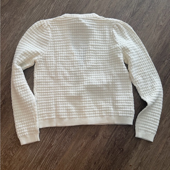 NWT J.Crew Factory Textured Cardigan Sweater Ivory - Picture 5 of 9
